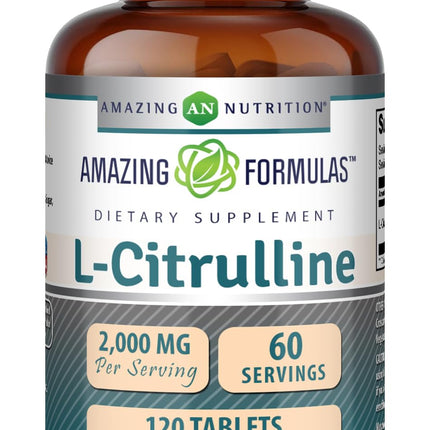 Amazing Formulas L Citrulline 2000mg Per Serving 120 Tablets Supplement | Amino Acid Supplement for Men & Women | Non-GMO | Gluten Free | Made in USA