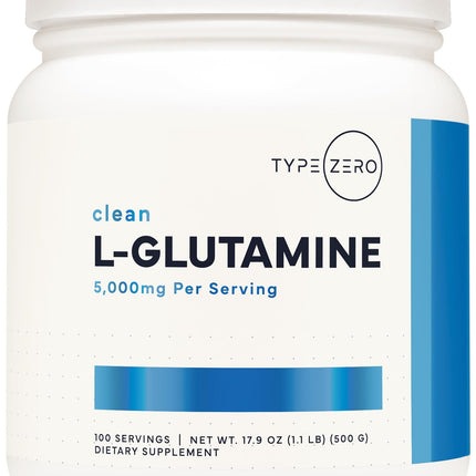 Type Zero L-Glutamine Powder (500G) 3-Month Supply Pure L-Glutamine Supplement - Vegan, Gluten Free, No Fillers