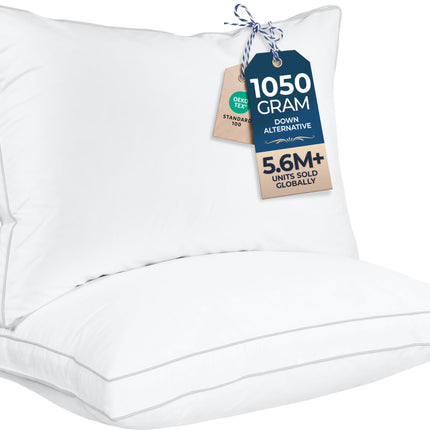 Utopia Bedding Gusset Bed Pillow, Hotel Pillows Queen Size Set of 2, White
