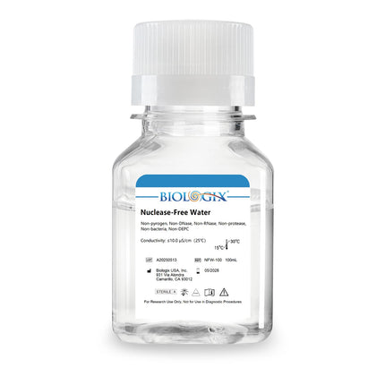 CryoKing Nuclease-Free Water, DNase RNase Free, Lab PCR Water, 100 mL