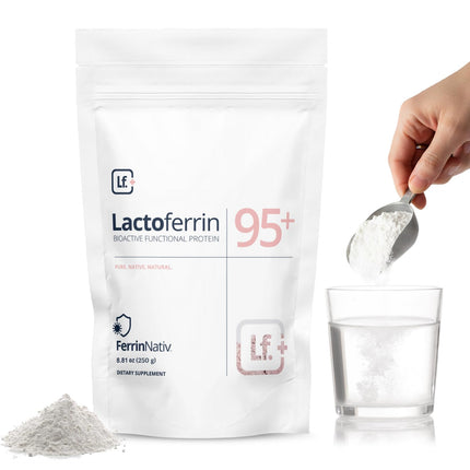 Lactoferrin Powder 250g – 95%+ Pure Bovine from Grass-Fed Australian Cows Helps in Immune & Gut Support, Iron Absorption, Skin & Bone Health, Neutral Taste (Recommended 250mg Per Serving) (250, Grams)
