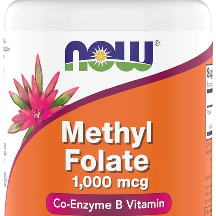 Now Supplements Methyl Folate 1,000 mcg, Metabolically Active Folate, Co-Enzyme B Vitamin, 180 Tablets