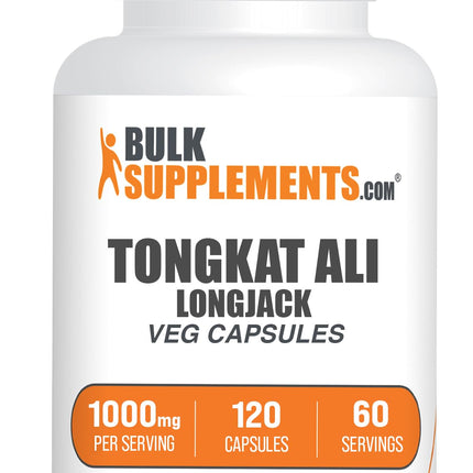 BulkSupplements.com Longjack Extract Capsules - Tongkat Ali Extract, Tongkat Ali Supplement - Vegan-Friendly, 120 Veg Capsules (Pack of 1)