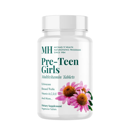 Michael's Health Naturopathic Programs Pre-Teen Girls - 60 Vegetarian Tablets - Daily Multivitamin for Healthy Growth & Development - Kosher - 30 Servings