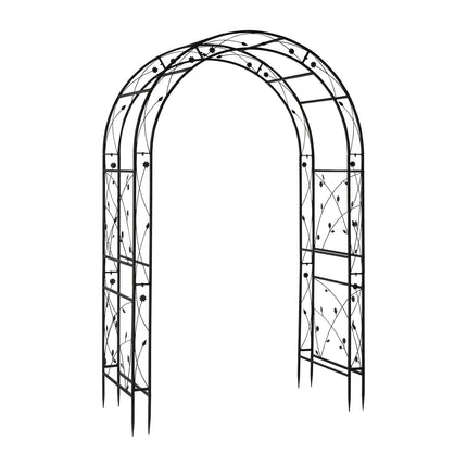 VINGLI Garden Arbor, Arch for Wedding Ceremony Party, Christmas Garden Decor Steel Garden Trellis for Plant Climbing, Pergola for Garden, Backyard, Lawn (Black-59x84)