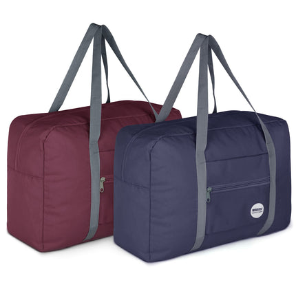 For Spirit Airlines Personal Item Bag 18x14x8 Travel Duffel Bag Underseat Foldable Carry-on Luggage for Women（F.-Blue+Red）
