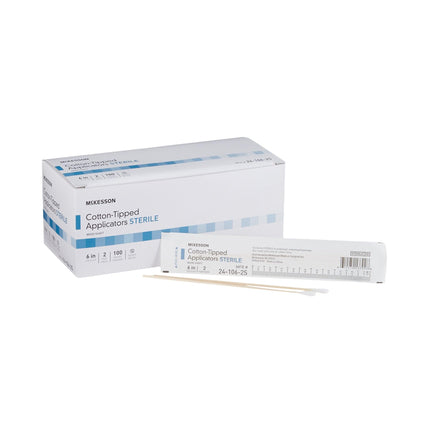 McKesson Sterile Cotton Tipped Applicators, Cleaning, 6 in, 200 ct