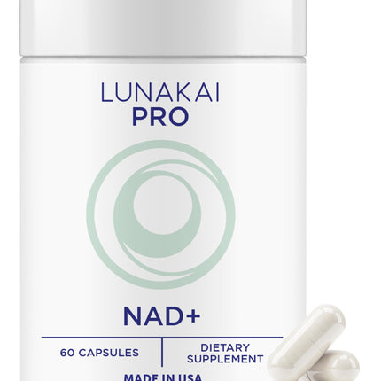 Lunakai USA Made Dual-Pathway NAD+ Formula with NR & Resveratrol – Natural NAD Supplement for Women & Men – Healthy Aging & Cellular Health Support, 60ct