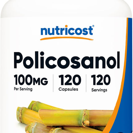 Nutricost Policosanol 100mg, 120 Capsules - Gluten Free, Non-GMO, and Vegetarian Friendly
