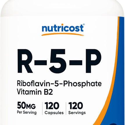 Nutricost R-5-P (Riboflavin-5-Phosphate) (Vitamin B2) 50 MG, 120 Capsules - Vegan, GMO-Free