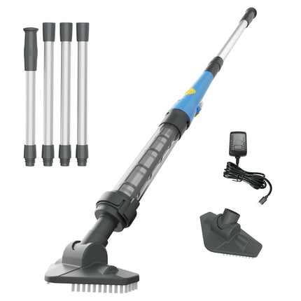 Hushlight Spa Vacuum for Hot Tub, Cordless Pool Vacuum for Above Ground Pool, Lightweight Handheld Pool Cleaner with 2 Brush Heads, Rechargeable Stick Spa Cleaner (Blue)
