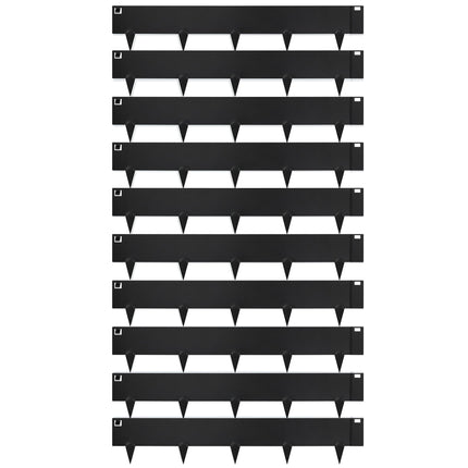 Worth Garden 10-Pack (34Ft Total) Galvanized Steel Landscape Lawn Edging - 8 in. H Bendable Metal Strips - Hammer-in 18-Gauge Flexible Black Edging Border - Yard Pathway Divider - Buckle Connection