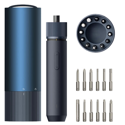HOTO Electric Screwdriver Rechargeable, 3.6V Cordless Screwdriver Set USB-C, 1/4'' Hex Bits, 3 Torque Settings, 1500mAh Battery, LED Light & 12 S2 Metal Bits for Furniture/Electrical Repairs