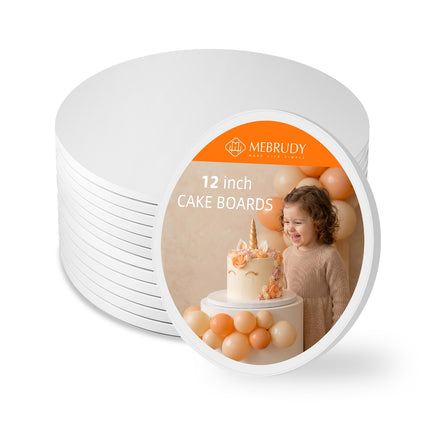 MEBRUDY 12 PCS Cake Boards 12 Inch Round 1/2 Inch Thick