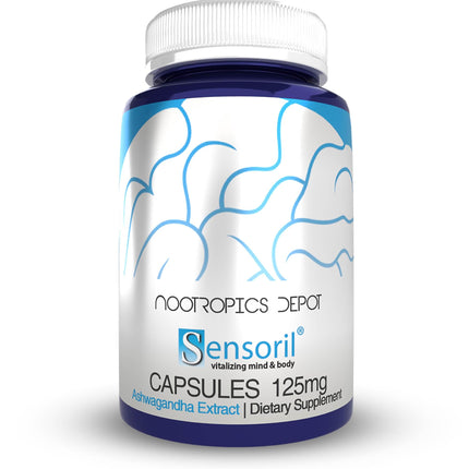 Nootropics Depot Sensoril Ashwagandha Capsules | 125mg | 90 Count | Ayurvedic Herb | Standardized Withania somnifera Extract