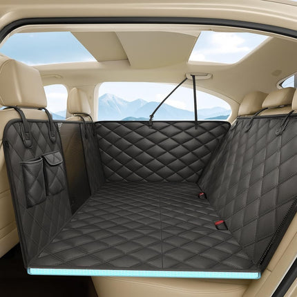 fidozen Dog Car Seat Cover for Back Seat, Hard Bottom Back Seat Extender for Dogs, Waterproof Dog Hammock for Car, Heavy Duty Dog Bed for Car, Car Dog Cover Back Seat, Non-Slip Pet Protector