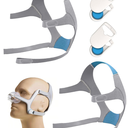 Headgear Replacement 2Packs Compatible with AirFit N20 Mask, 2Packs Elasticity Premium Nylon Soft Headgears+2Pairs Features Magnetic Clips (Medium)