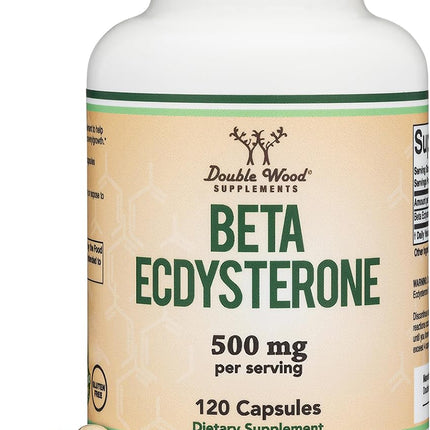 Beta Ecdysterone Supplement - 500mg Per Serving (120 Capsules, 60 Servings) Powerful Plant Anabolic to Support Men's Health (Non-GMO and Gluten Free) by Double Wood