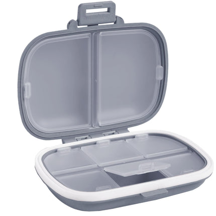 Holii Travel Pill Organizer, 8 Compartments Portable Pill Case, Daily Pill Box to Hold Vitamins, Small Pill Container for Pocket Purse Medicine Organizer（Gray）