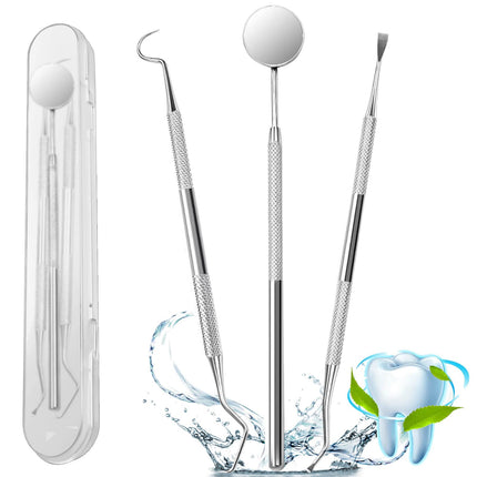 3Pcs Dental Tools, Surgical Stainless Steel Dental Picks for Teeth Cleaning