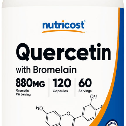 Nutricost Quercetin with Bromelain, 880mg Quercetin + 165mg Bromelain Per Serving, 120 Capsules, 60 Servings (2 Caps Per Serving) - Vegetarian, Non-GMO & Gluten Free