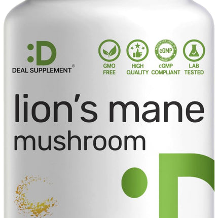 Lions Mane Mushroom Supplement, 240* Capsules – Active Fruiting Body & Mycelium Extract – Natural Brain Nootropic & Immune System Booster – Non-GMO