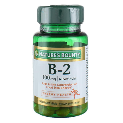 Nature's Bounty Vitamin B-2 100 mg, 100 Tablets (Pack of 6)