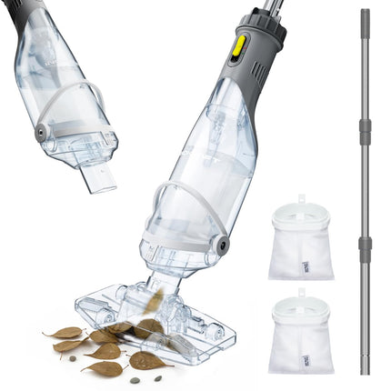 InoKraft Pool Vacuum for Above Ground Pool, Cordless Pool Vacuum for Inground Pools, Rechargeable Pool Cleaner with 18.5 GPM Suction, Above Ground Pool Vacuum with 59” Extendable Pole, Gray