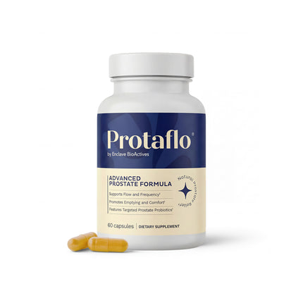Protaflo Prostate Supplements for Men - Supports Urinary Flow & Bladder Control | Probiotics + Black Walnut, Nettle, Turmeric, Lycopene, Pumpkin Seed, Vitamin D3 & K2, Zinc + Selenium, 60 Caps