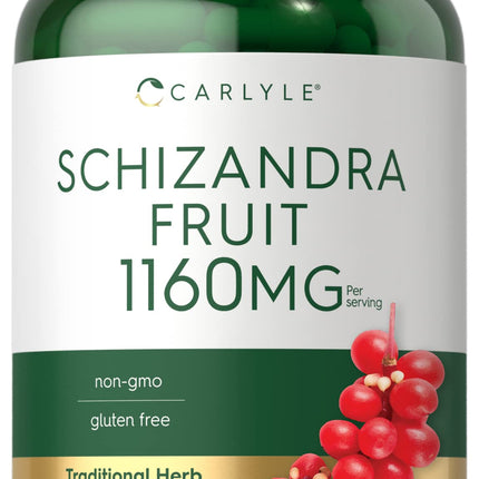 Carlyle Schisandra Supplement 1160 mg | 200 Capsules | Berry Fruit Extract | Non-GMO and Gluten Free