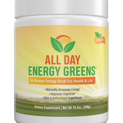 IVL - All Day Energy Greens - Supplement Powder Mix Drink, Greens Powder Superfood - Super Greens Blend for Optimal Nutrition,Energy & Digestion,Superfood Boost(Fruity Flavor)