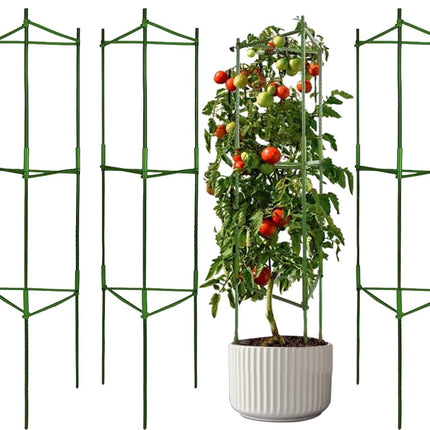 4 Pack Tomato Cage Plant Support Assembled -48inch Vegetable Trellis,Assembled Multi-Functional Garden Trellis Garden Trellis for Climbing Vegetables,Climbing Plants, Vegetables, Flowers, Fruits, Vine