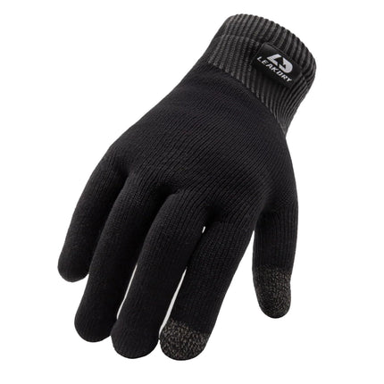 LEAKDRY Waterproof Merino Wool Touchscreen Gloves,3-Layer Inusulated Thermal Winter Gloves,Windproof for Hiking Skiing Unisex (Black, L)