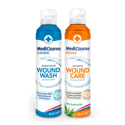 MediCleanse Sterile Saline Wound Wash and Wound Care Kit 7.4 Oz. 2 Pack