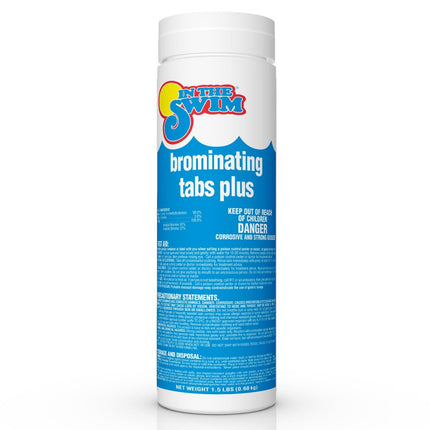 In The Swim 1 Inch Bromine Plus Tablet Sanitizer for Spas, Hot Tubs, or Swimming Pools - Pre-Stabilized, Low Odor, Chlorine Alternative - 1.5 Pounds