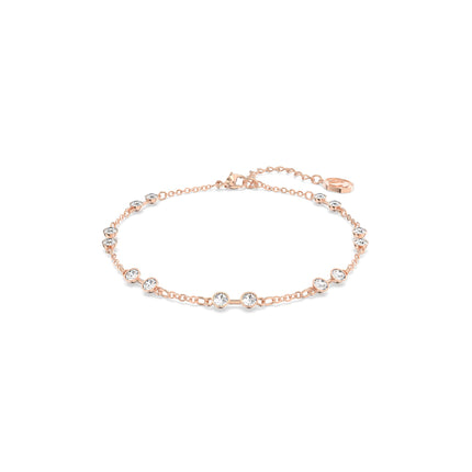 Swarovski Remix Collection strand, Round cut, clear, Rose gold-tone finish