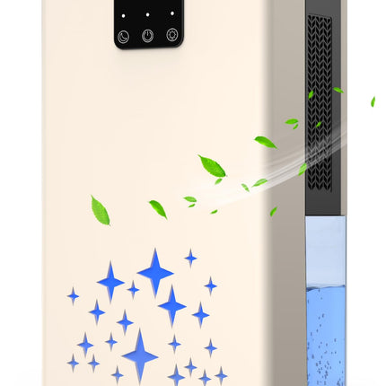 Dehumidifier, 95 OZ Water Tank Dehumidifiers for Home, 1000 sq. ft. Dehumidifier for Basement Bathroom Bedroom with Auto Shut Off, 7 Colors LED Light, Quiet Dehumidifiers with Sleep Mode, Beige