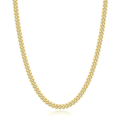 Avotto Gold Plated Chain for Men Boys 5mm Mens Boys Gold Plated Chain Stainless Steel Cuban Link Chains for Men Kids Chain Necklace Teenage Teen Boy Jewelry Gifts for Him 16inch