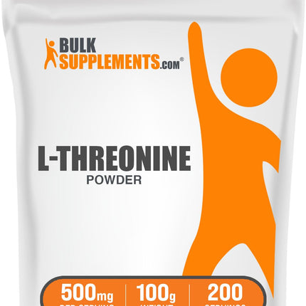 BulkSupplements.com L-Threonine Powder -Threonine Supplement, Amino Acid Supplement - Essential Amino Acid, Gluten Free, 500mg per Serving, 100g (3.5 oz) (Pack of 1)