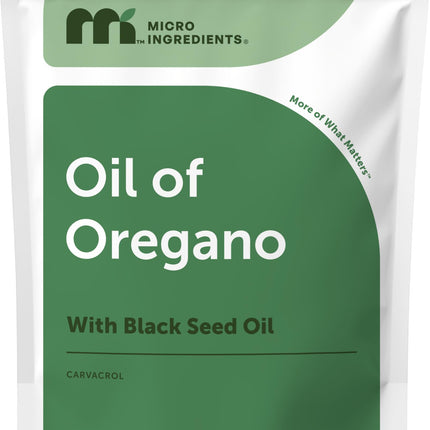Micro Ingredients Oil of Oregano with Black Seed Oil, 75 Softgels | 2-in-1 Oregano Oil & Black Seed Oil Complex | 4X Strength Carvacrol & Thymoquinone Formula, Plant Based | Non-GMO, No Gluten