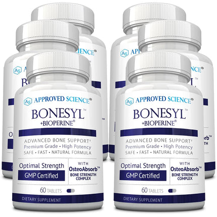 Approved Science Bonesyl - Strengthen Bones, Limit Bone Density Loss - Maintain Overall Bone Health - K2, BioPerine, and Magnesium - 360 Tablets - Vegan - Made in USA