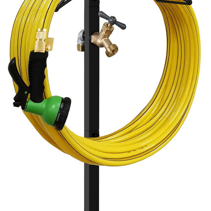 Artigarden Garden Hose Holder Stand with Brass Spigot Faucet Freestanding