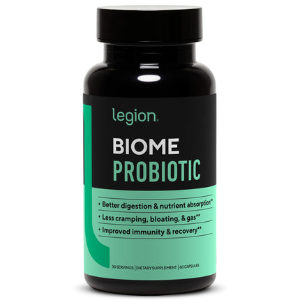 LEGION Biome Probiotic - Natural Probiotics Gut Health Supplement for Women & Men - Probiotic Nutritional Supplements Help Reduce Bloating, Cramping & Gas - Colon Health Probiotic Pills, 30 Servings