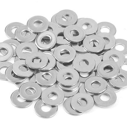 1/4" Stainless Flat Washer, 5/8" Outside Diameter, 18-8(304) Stainless Steel Washers Flat (100 Pack)