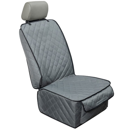 HAPYFOST Waterproof Front Seat Cover Dog Car Seat Covers Nonslip and Full Protection with Side Flaps Fits Most Cars, Trucks, SUVs(Grey, 1Pack)