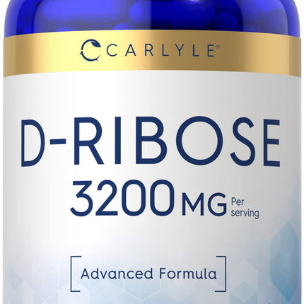 Carlyle D-Ribose Capsules | 3200mg | 180 Pills | Advanced Formula | Non-GMO, Gluten Free Supplement