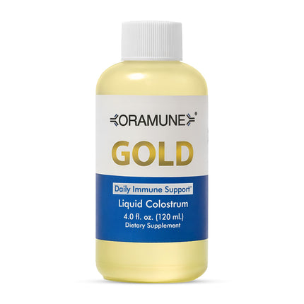 Oramune Gold Immune Support Supplement with Transfer Factor and Pure Colostrum Gold Liquid Bovine Colostrum – Rich in Lactoferrin, Insulin-Like Growth Factor-I (IGF-I) for Immune Strength– 4 fl oz
