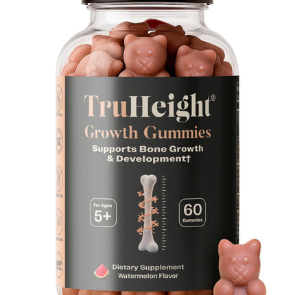 TruHeight Growth Gummies (Watermelon) Tall Nutrition for Natural Growth Supplement for Kids & Teens - Vitamin D, K, Calcium & Ashwagandha, Bone Strength Vitamins D3 K2, Picky Eater, Taller Ages 5+