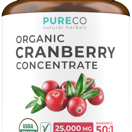 Organic Cranberry Pills - Vegan Supplement for Urinary Tract Health & Kidney Cleanse - Cranberry Pills for Women 500mg 50:1 Cranberry Concentrate Per Serving - Urinary Tract Support - 60 Capsules