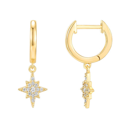 PAVOI Dainty Huggie Earrings, 925 Silver, Yellow Gold, Size 13 Millimeters